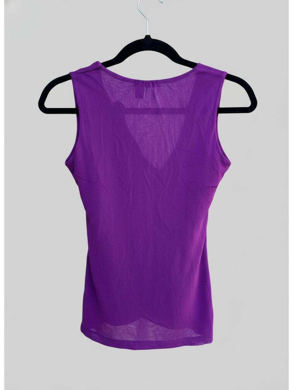 Cache Purple Sleeveless Ruffle Detail Top Size Small - Picture 2 of 4